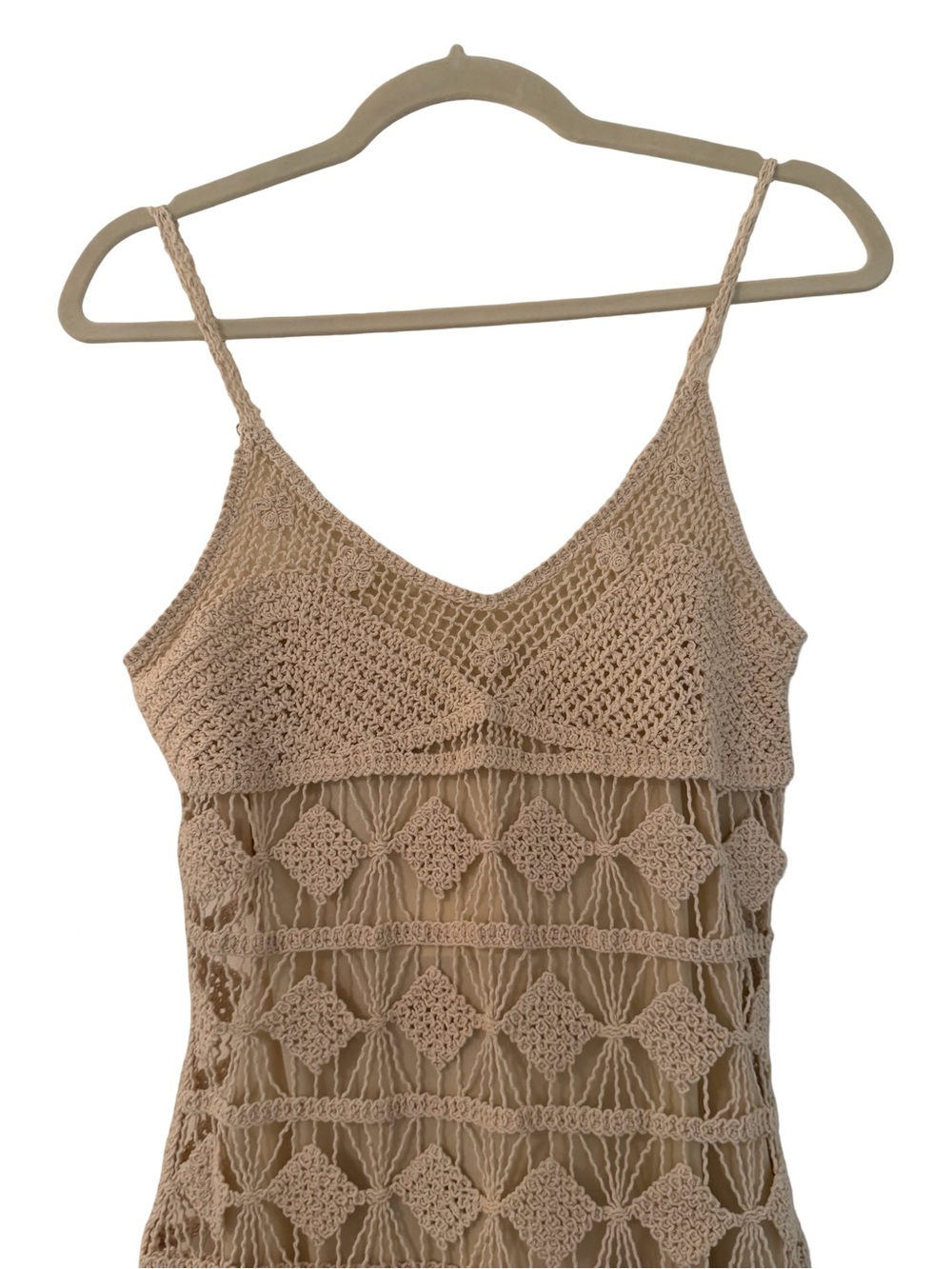 Cream Crochet Knit Maxi Dress S NWT - Picture 3 of 8